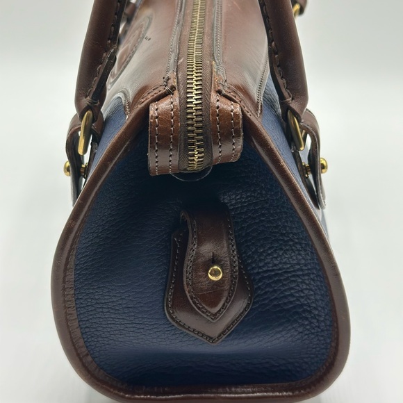 Dooney & Bourke Blue and Brown Leather Satchel - Picture 5 of 11